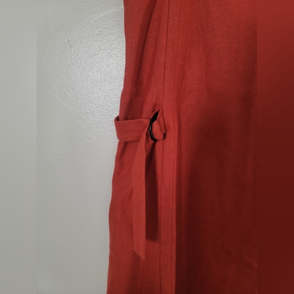 Kate Spade Saturday V Neck Bilateral Bows Size S 45% Wool Red Boho Dress - Picture 5 of 10